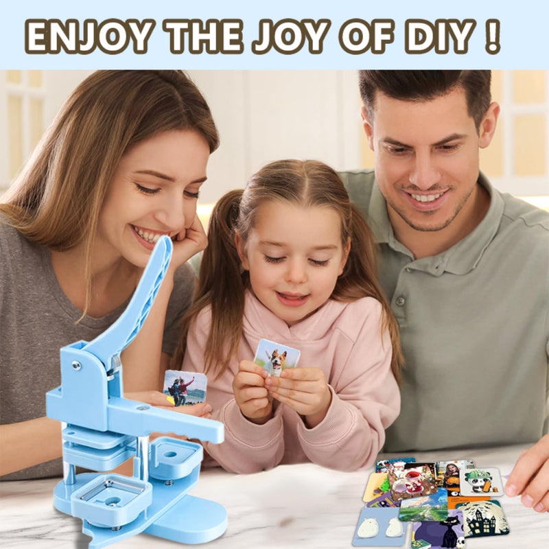 DCBADGE Square-Shaped Button Maker Machine,50mm/1.97 inch Square Fridge Magnet Maker Kit with 100 Sets of Refrigerator Magnet Supplies - Image 4