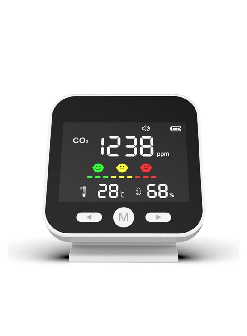 CO2 Carbon Dioxide Detector, Indoor Air Quality Monitor, Tester for Carbon Dioxide, Temperature & Humidity, Portable CO2 Meter Indoor for Travel, Premium CO2 Monitor Indoor, CO2 Sensor - Image 1