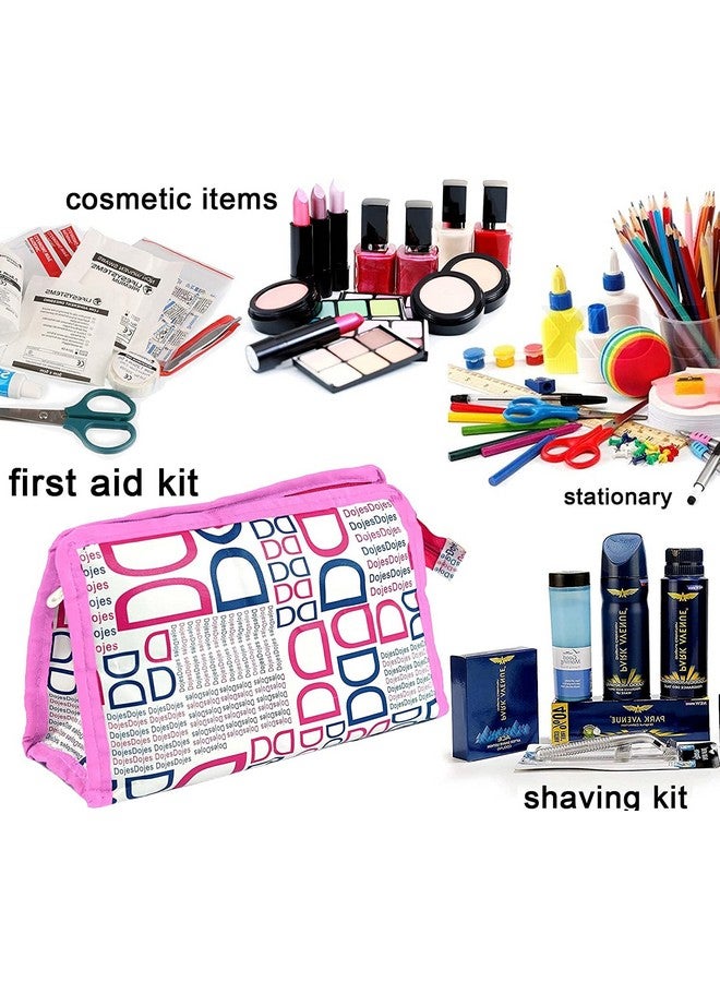 STACKRAID Set of 3 Synthetic Travel & Cosmetic Pouch Bag Extra Large Makeup Organiser Cosmetic Case Household Grooming Kit Storage Travel Kit Pack Toiletry Kit Bag for Women (Pink) - Image 4