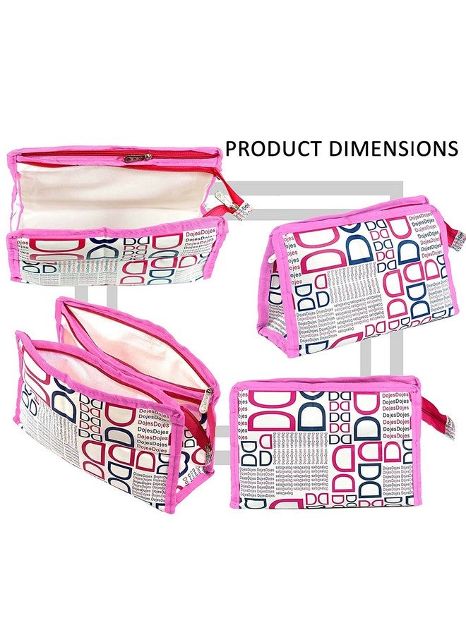 STACKRAID Set of 3 Synthetic Travel & Cosmetic Pouch Bag Extra Large Makeup Organiser Cosmetic Case Household Grooming Kit Storage Travel Kit Pack Toiletry Kit Bag for Women (Pink) - Image 5