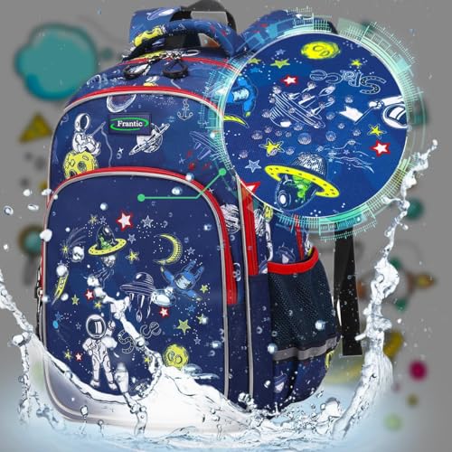 Frantic Waterproof Polyester 26 L School Backpack School Bag Daypack Picnic Bag For Boys & Girls(RR_Blue_Star_Space) - Image 4