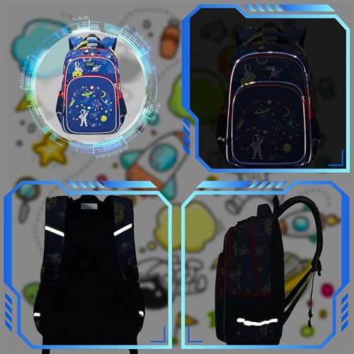 Frantic Waterproof Polyester 26 L School Backpack School Bag Daypack Picnic Bag For Boys & Girls(RR_Blue_Star_Space) - Image 5