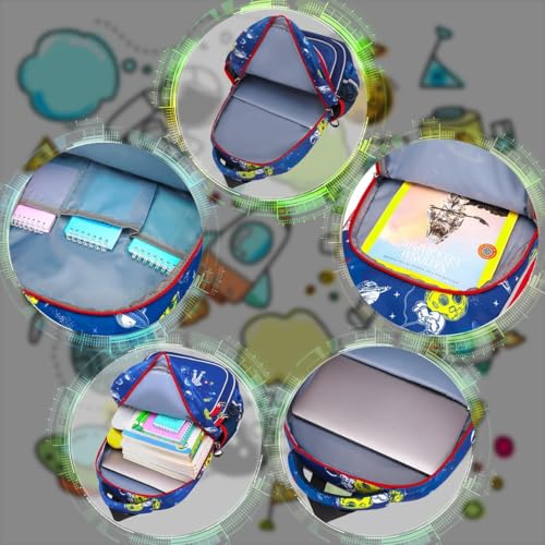 Frantic Waterproof Polyester 26 L School Backpack School Bag Daypack Picnic Bag For Boys & Girls(RR_Blue_Star_Space) - Image 3