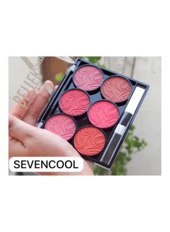 Sevencool Professional Makeup 6-in-1 Blusher Palette | All-in-One Cheek Blush, Contour, Highlighter & Bronzer Kit for Flawless Cheeks - Image 4