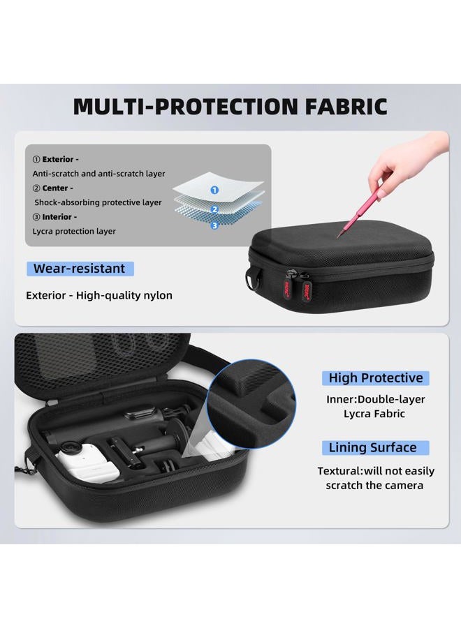 BRDRC Carrying Case for Insta360 GO Ultra, Portable Nylon Travel Storage Bag, Hard Protective Case with Shoulder Strap for Insta360 GO Ultra Camera Accessories - Image 4