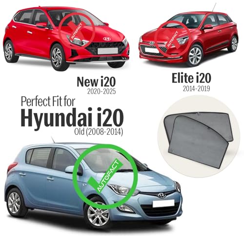Autofact Car Sunshades for Hyundai Old i20 (2008 to 2014), UV Protection, Useful Car Accessories, Custom fit Sun Shades for Side Windows, Set of 4 - Image 2