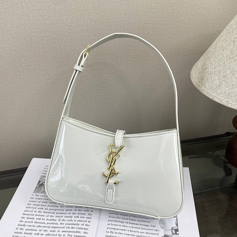 High-End Niche Armpit Bag 2025 Export Trendy Bright Leather Ladies Bags Baguette Bag Single Shoulder Women'S Bag - Image 4
