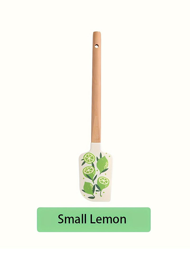 Cozy Nest Lemon Silicone Spatula Set - 2-Piece Food-Grade, Heat-Resistant Baking Tools with Non-Slip Grip - Large & Small Kitchen Utensils for Mixing, Scraping, Single-Sided Design - Image 4