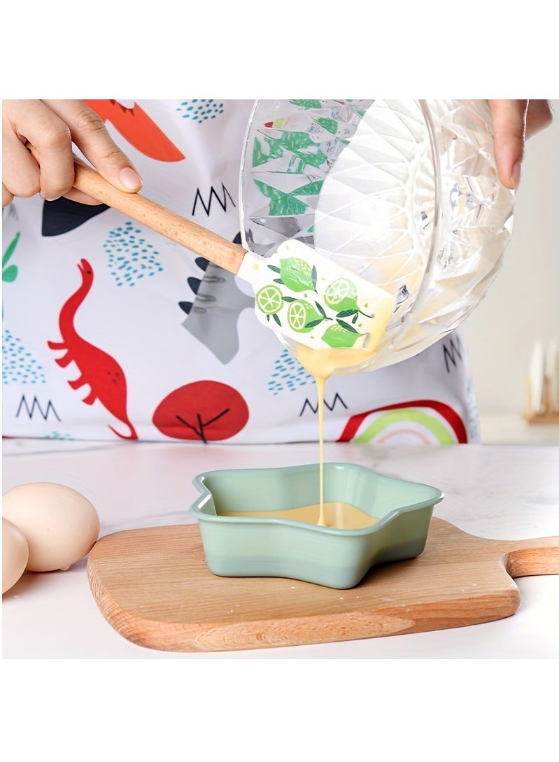 Cozy Nest Lemon Silicone Spatula Set - 2-Piece Food-Grade, Heat-Resistant Baking Tools with Non-Slip Grip - Large & Small Kitchen Utensils for Mixing, Scraping, Single-Sided Design - Image 2