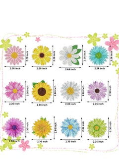 SYOSI Spring Flowers Diamond Painting Keychains Daisy Sunflower Diamond Art Key Rings Double Sided Full Drill Diamond Keychains Colorful Flowers Hanging Ornaments for DIY Crafts Home Party Decor12 PCS  - Image 2