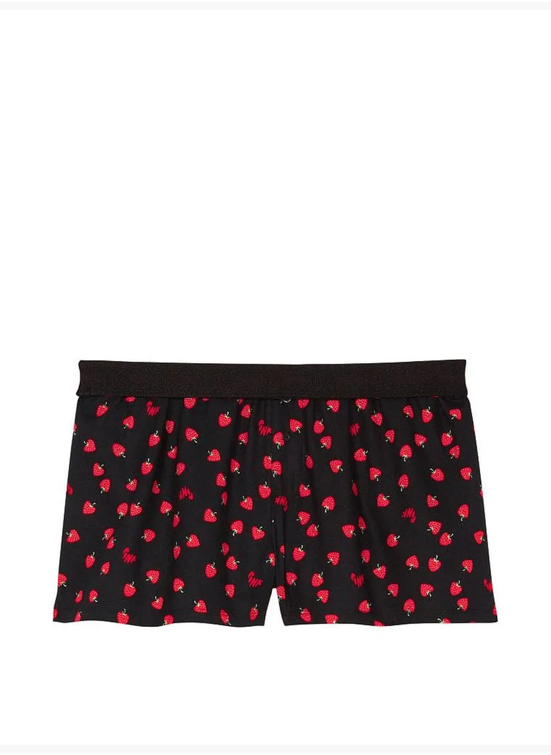 PINK Flannel Boxy Pajama Shorts