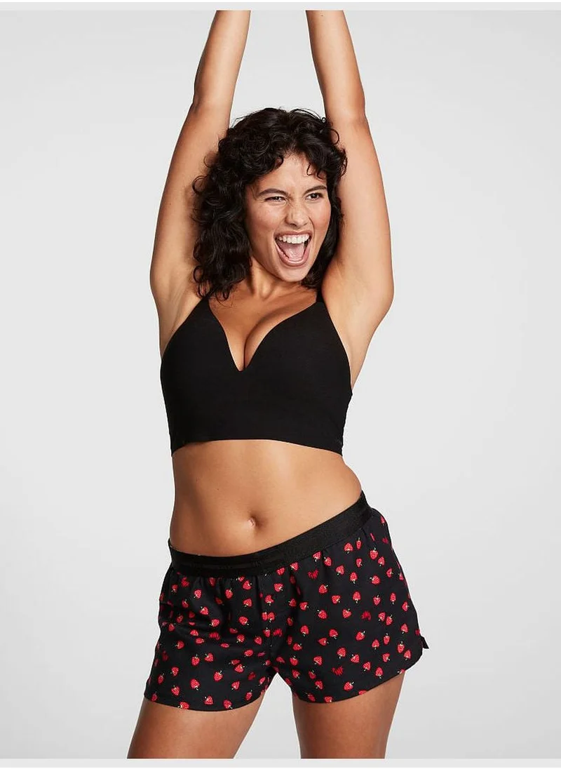PINK Flannel Boxy Pajama Shorts