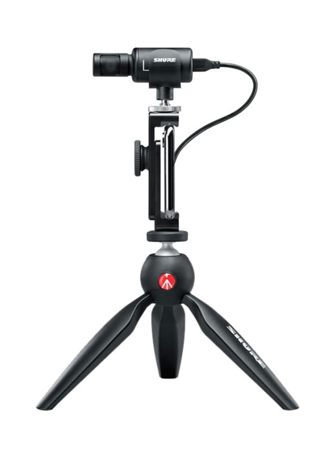 Shure 6-Piece Premium Digital Stereo Condenser Microphone MV88+ Video Kit Black - Image 1
