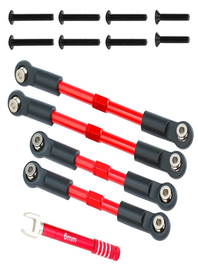 POLANTA Aluminum Front & Rear Pull Rod Linkage Upgraded Set for Arrma 1/10 Gorgon Vorteks Fury Quake 2WD RC Truck,Replace#ARA330753(Red) - Image 1