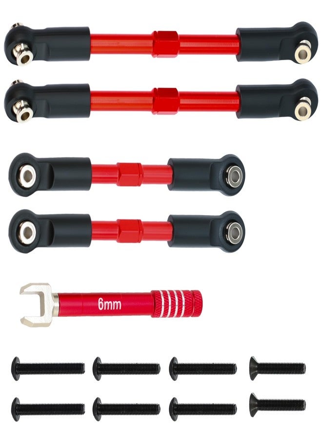POLANTA Aluminum Front & Rear Pull Rod Linkage Upgraded Set for Arrma 1/10 Gorgon Vorteks Fury Quake 2WD RC Truck,Replace#ARA330753(Red) - Image 2
