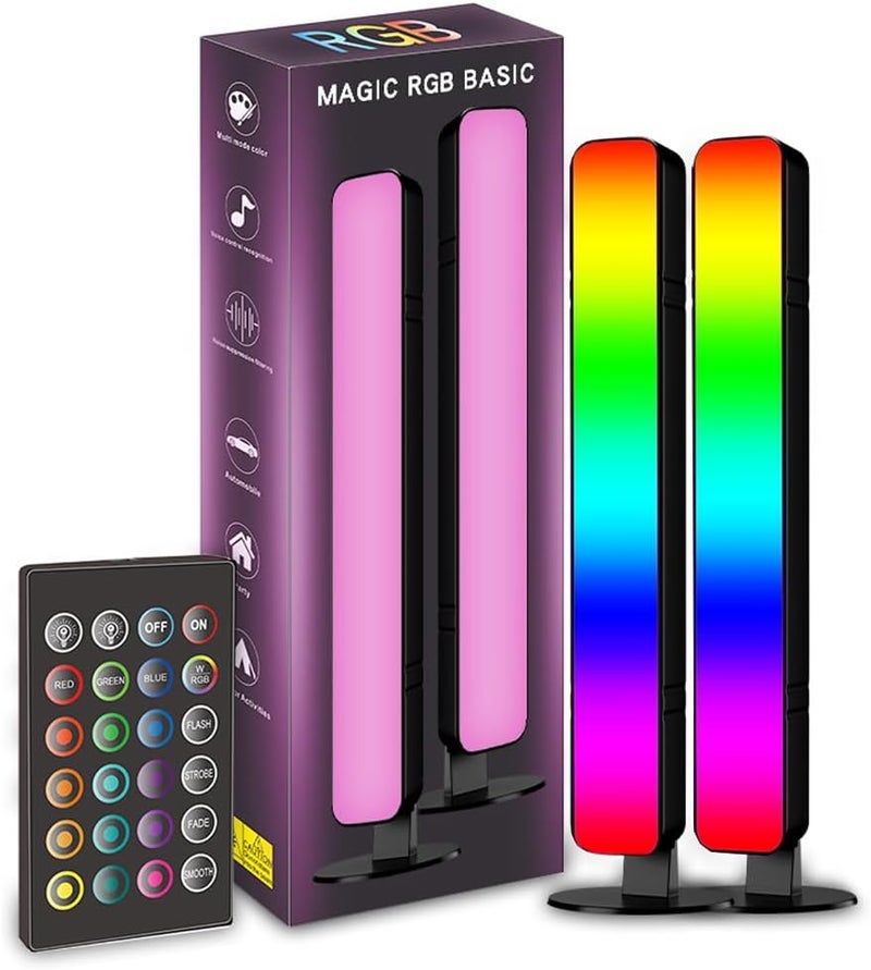 Smart RGB Light Bar with Music Sync & Remote Control, USB Powered LED Ambient Lamp for Gaming Room, TV Backlight, Bedroom & Home Decoration (2PC) - Image 1