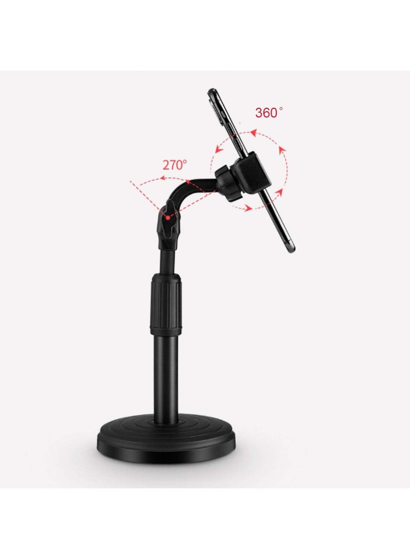 Cell Phone Stand for Live Streaming, YouTube Video/Photography, Adjustable Height & Angle Phone Holder Gooseneck Flexible Arm Universal Phone Stand for Desk, Office, Kitchen - Image 2