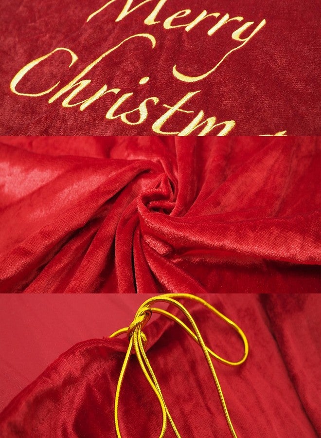 CosInStyle Large Velvet Santa Claus Christmas Sack with Drawstring, 29.5 x 35.5 Inch Gift Bags for Xmas Party Decor, Stocking Stuffers, and Holiday Gift Supplies (Red) - Image 4