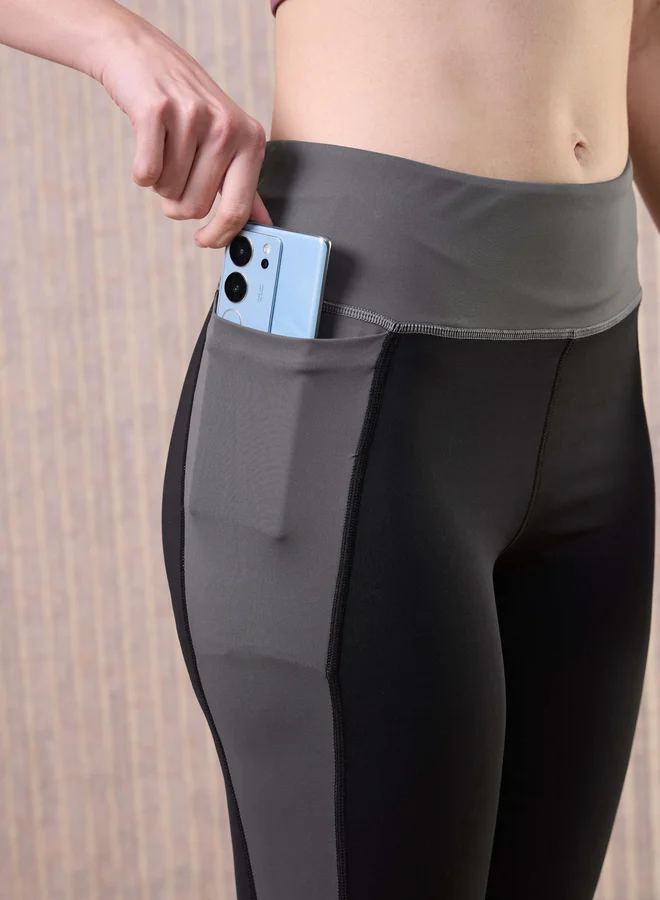 Technosport Women Color Block 4-Way Stretch Leggings