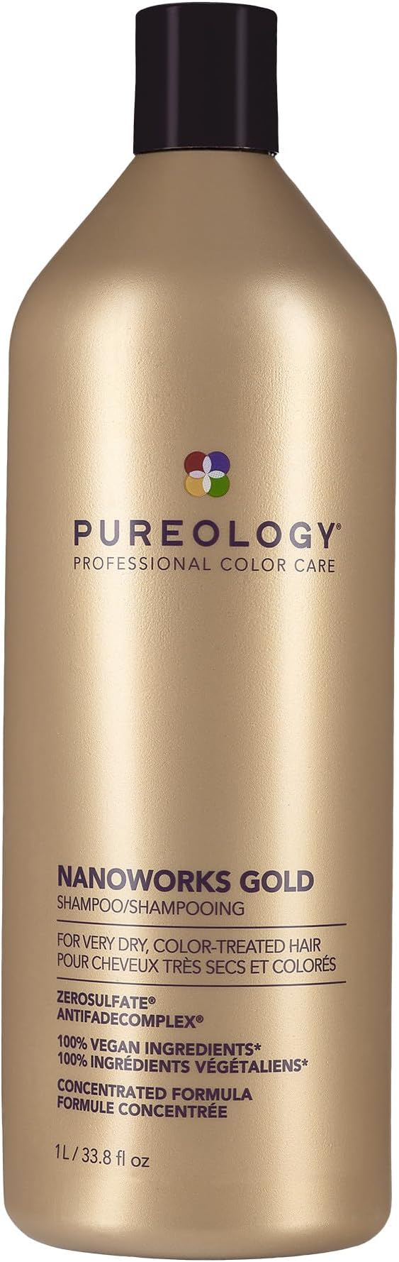 Pureology Nanoworks Gold Shampoo For Fine Very Dry ColourTreated Hair Renews Softness And Shine Vegan Formulas Sulphate Free 266ml - Image 1