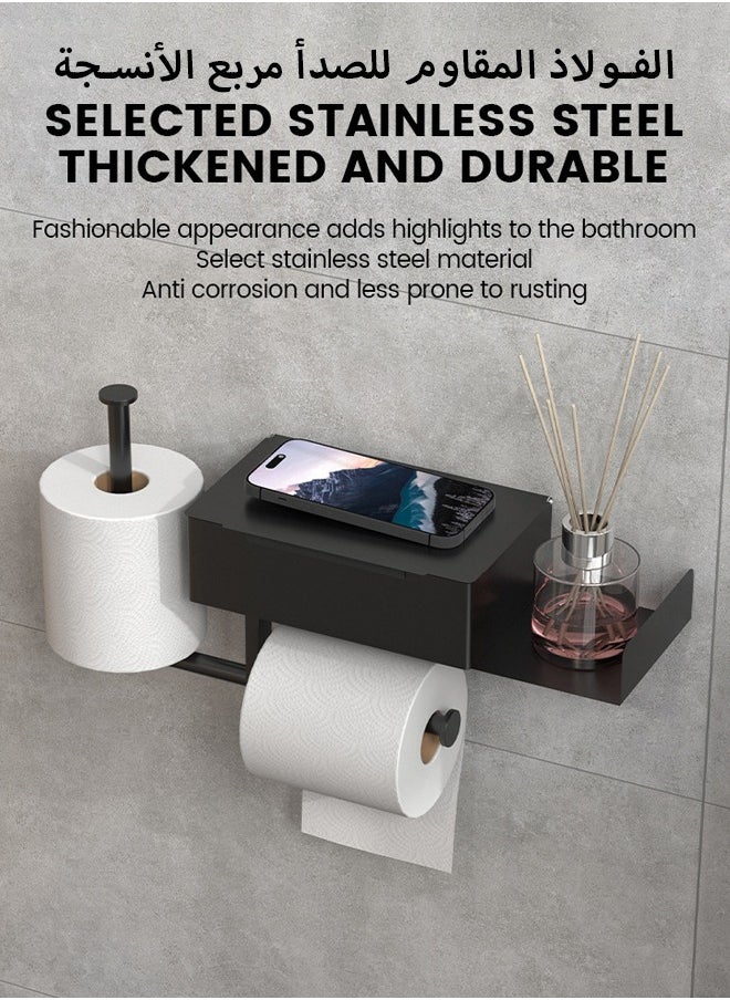 Generic - Bathroom toilet stainless steel tissue box, tissue holder, wall mounted toilet paper, non perforated toilet paper, household roll paper holder - Image 1