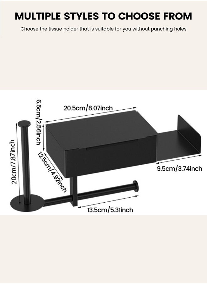 Generic - Bathroom toilet stainless steel tissue box, tissue holder, wall mounted toilet paper, non perforated toilet paper, household roll paper holder - Image 1