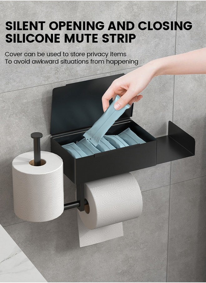 Generic - Bathroom toilet stainless steel tissue box, tissue holder, wall mounted toilet paper, non perforated toilet paper, household roll paper holder - Image 1
