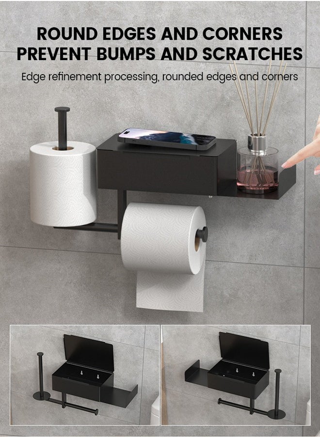 Generic - Bathroom toilet stainless steel tissue box, tissue holder, wall mounted toilet paper, non perforated toilet paper, household roll paper holder - Image 1