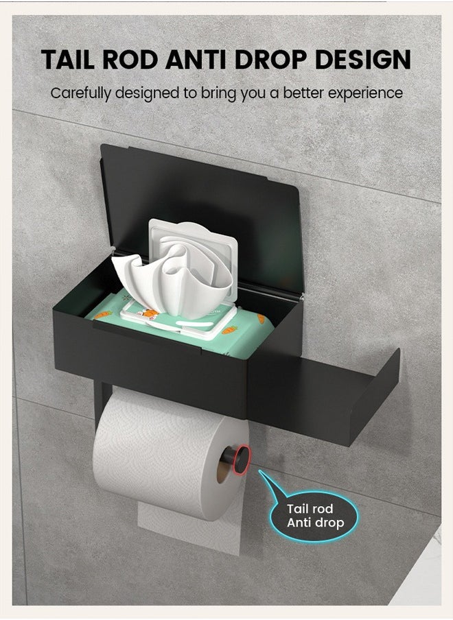 Generic - Bathroom toilet stainless steel tissue box, tissue holder, wall mounted toilet paper, non perforated toilet paper, household roll paper holder - Image 1