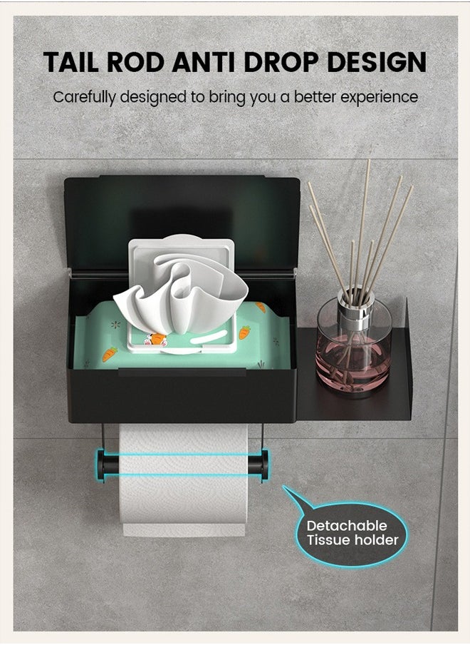 Generic - Bathroom toilet stainless steel tissue box, tissue holder, wall mounted toilet paper, non perforated toilet paper, household roll paper holder - Image 1