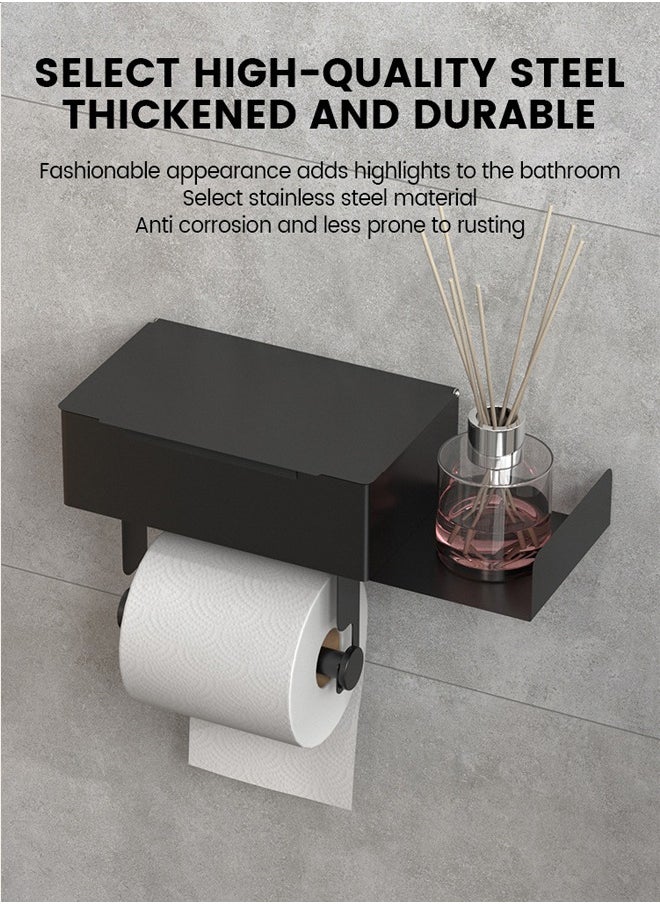 Generic - Bathroom toilet stainless steel tissue box, tissue holder, wall mounted toilet paper, non perforated toilet paper, household roll paper holder - Image 1