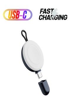 USB-C Charger for Apple Watch, Portable Wireless Magnetic Fast Charging Compatible with Apple iWatch Ultra/Series 8/7/6/5/4/3/SE Travel Pod Charger, Cordless Travel Charger Keychain