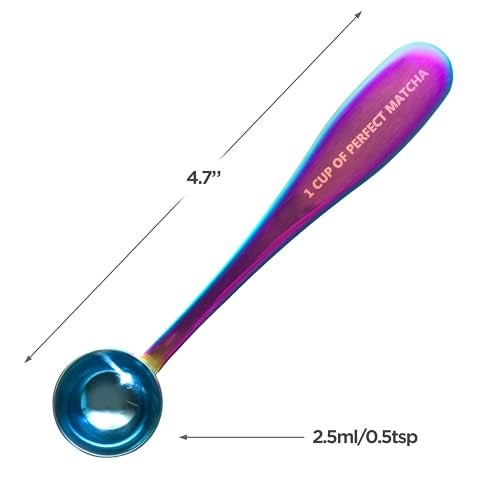 Pure Matcha Matcha Measuring Spoon | 1 Cup of Perfect Matcha | Stainless Steel Scoop (Iridescent) | 1/2 Teaspoon | 1 Gram Serving - Image 2