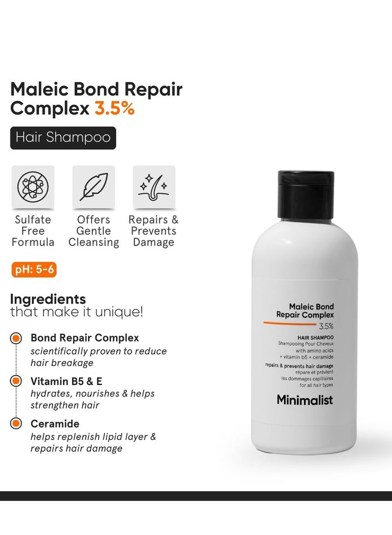 منيماليست كومبو شامبو وبلسم مركب ماليك بوند ريبير كومبو (شامبو وماسك للشعر) | مجموعة العناية بالشعر | للشعر التالف والباهت والجاف | للنساء والرجال - Image 3