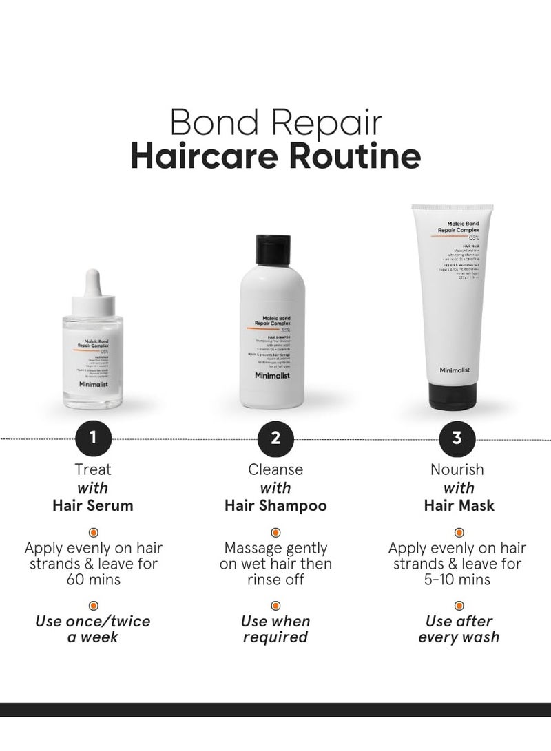 منيماليست كومبو شامبو وبلسم مركب ماليك بوند ريبير كومبو (شامبو وماسك للشعر) | مجموعة العناية بالشعر | للشعر التالف والباهت والجاف | للنساء والرجال - Image 5