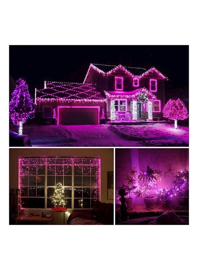 نيبمينينت حبل إضاءة للزينة مكون من 200 مصباح LED يعمل بالطاقة الشمسية للاستخدام في الأعياد أرجواني - Image 3
