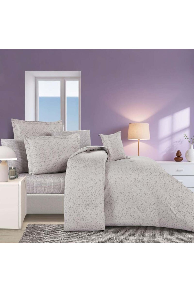 ميلين طقم مفرش سرير صيفي مزدوج قطن 100% - 8 قطع – يناسب سرير بمقاس 200x200 - زافيرا - رمادي - Image 3