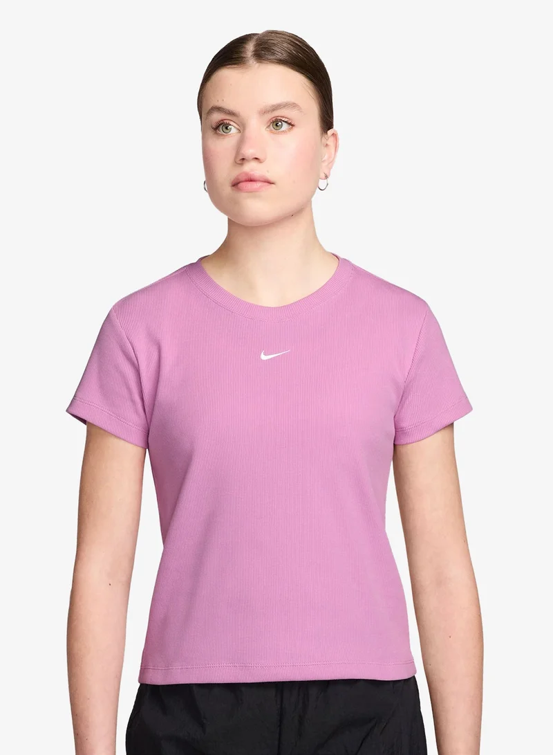 نايكي تيشيرت ضيق مضلع نسائي