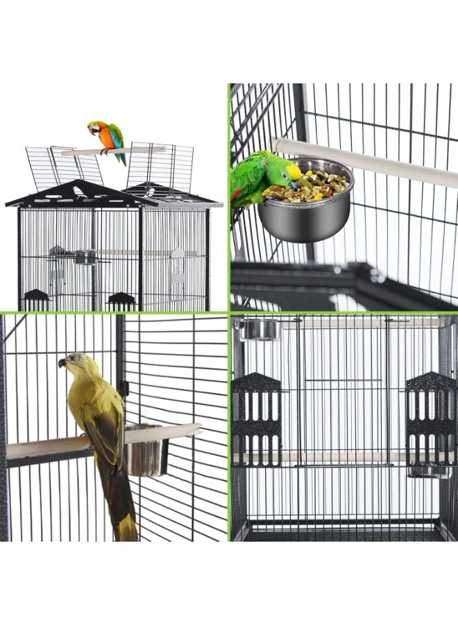 TDOO Large Standing Wrought Iron Flight Bird Cage with Rolling Stand & Slide Out Tray, 52.76in, for Parrots, Cockatiels, Canaries, Finches, Lovebirds, Parakeets - Image 2