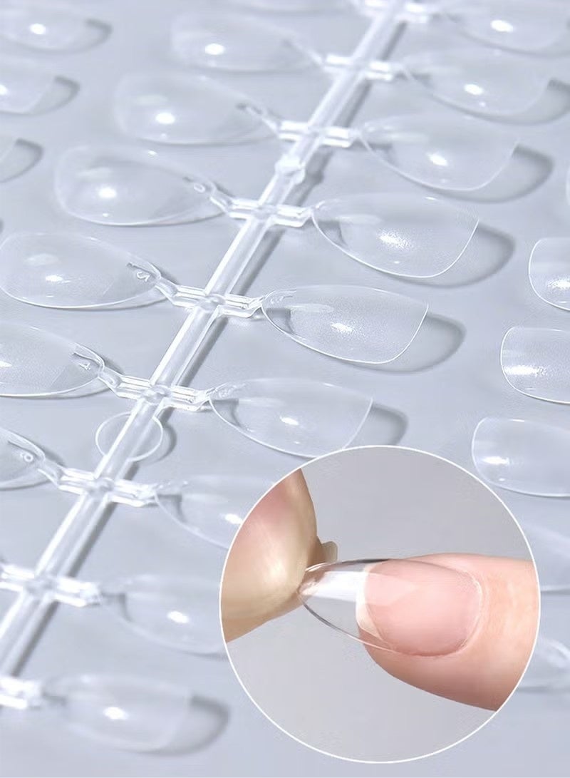 240pcs Short Almond Soft Gel Nail Tips - Semi-Matte Clear French Design Press-On Nails for DIY & Salon, 12 Sizes with Storage Box, Nail Extension, Short Almond - Image 5