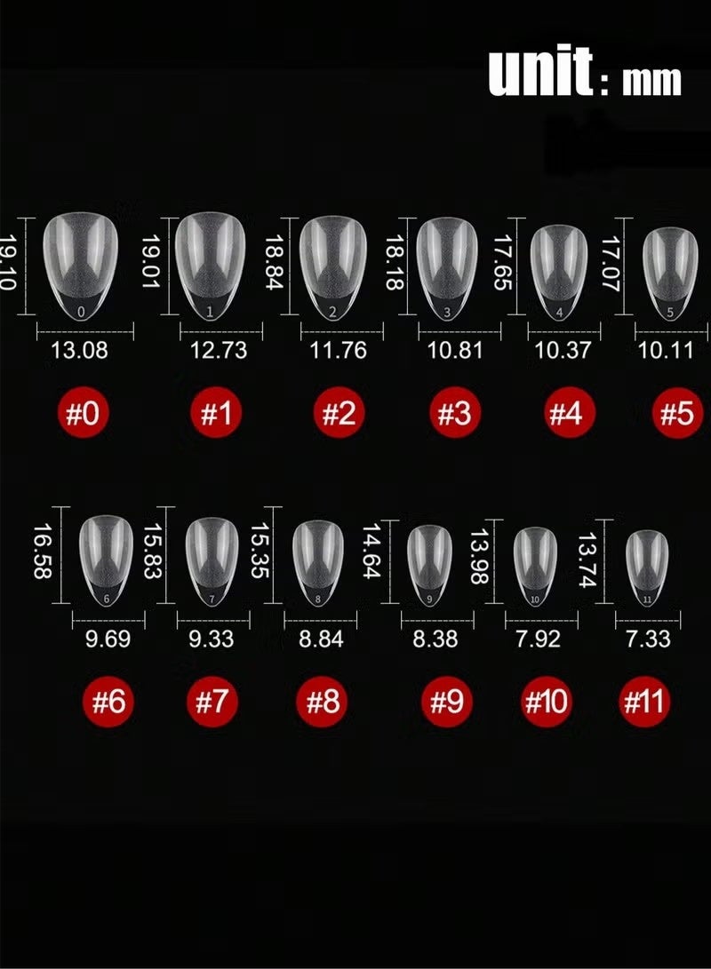 240pcs Short Almond Soft Gel Nail Tips - Semi-Matte Clear French Design Press-On Nails for DIY & Salon, 12 Sizes with Storage Box, Nail Extension, Short Almond - Image 2