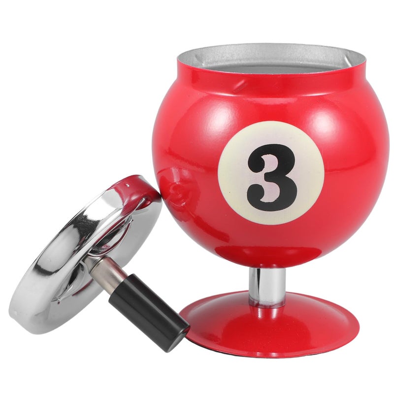 Sealable Windproof Metal Ashtray with Lid Red Desktop Cigarette Ash Box Indoor Outdoor - Image 2