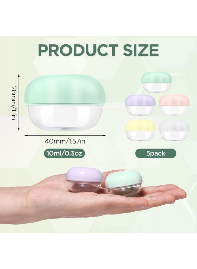 RONRONS Leak Proof Mini Travel Jars, Travel Containers For Creams With Lids And Labels, Travel Bottles Lip Balm Cosmetic For Jewelry Case Toiletries Moisturizer Plastic Small Jar 5 Pcs 10Ml - Image 1