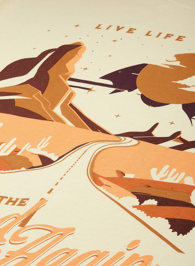 ديلينجر تيشيرت فضفاض مطبع بطبعة جرافيك - Image 2