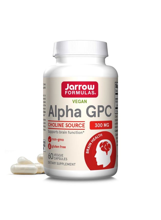 jarrow formulas ألفا جي بي سي، 300 ملغ، مكمل غذائي، مكملات صحة الدماغ للبالغين، 60 كبسولة نباتية، إمداد لمدة 30 يومًا - Image 1