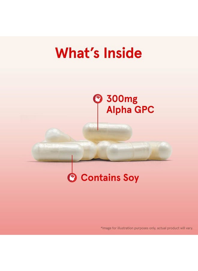 jarrow formulas ألفا جي بي سي، 300 ملغ، مكمل غذائي، مكملات صحة الدماغ للبالغين، 60 كبسولة نباتية، إمداد لمدة 30 يومًا - Image 3