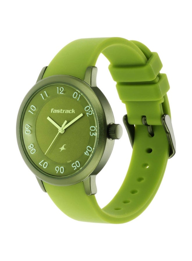 fastrack Pop Colours Women's Watch 68025AP04 – Green Dial, Green Silicone Strap, Quartz Movement, 3 ATM Water-Resistant, Trendy & Gift-Ready Timepiece - Image 3