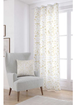 Cango Home Yellow and White Christmas Themed Digital Printed Curtain CGH789-PR  - Image 1