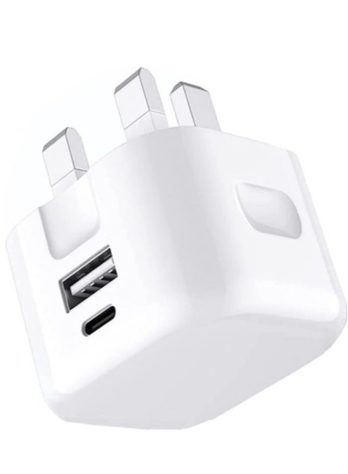 Charger Plug For Google Pixel 7 / Pixel 7 Pro/Pixel 6A / Pixel 6 / Pixel 6 Pro, 20W Dual Port USB & USB C Charger Plug Type C PD Charging Power Adapter Fast Charge Travel Fast Charging Phone Charger