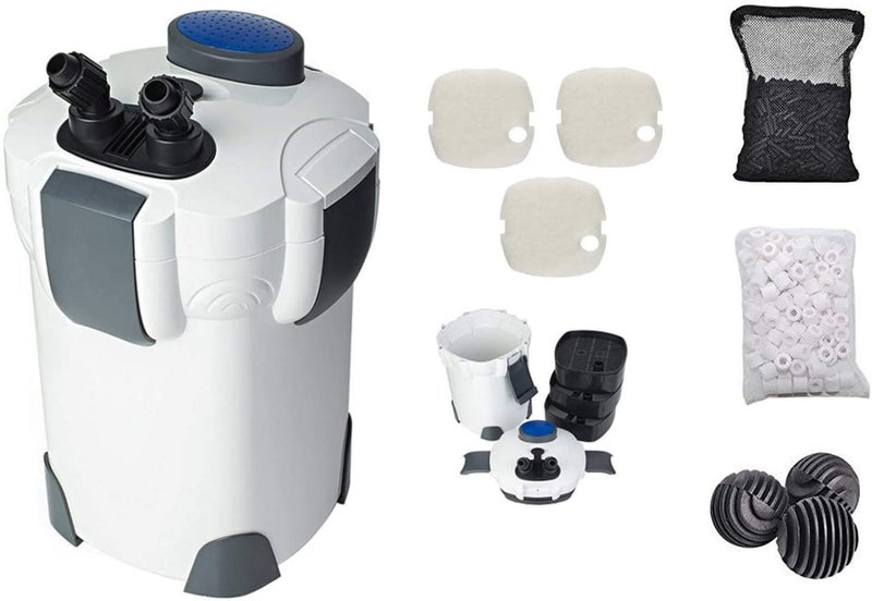 Sunsun مجموعة فلتر كانيستر برو SunSun Hw302 265GPH، أبيض - 9 قطع - Image 1